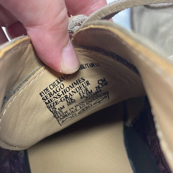 Sebago Ryde Chukka Boots in Dark Taupe Nubuck / Tan Leather 10.5M S1 - Picture 6 of 9